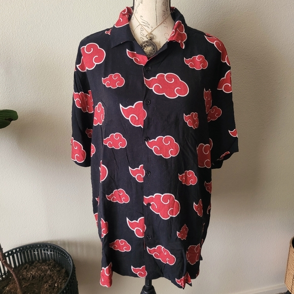 Naruto Shippuden Akatsuki Button-Up Shirt - Picture 1 of 8
